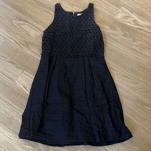 EUC Loft Black Embroidery Dress Size 6